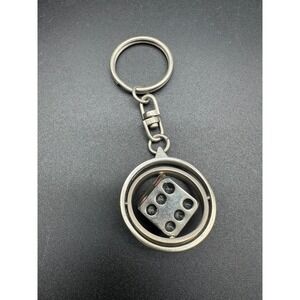 Oval LisVintage Spinning Dice Keychain Double Ring Novelty Lucky‎ Charm